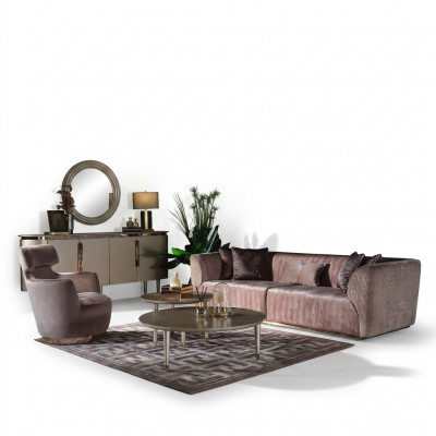 Ensemble de canapé canapé rembourré canapé en tissu canapé trois places fauteuil 3 places gris