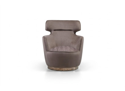 Fauteuil en tissu à une place gris, fauteuil club, fauteuil à oreilles moderne