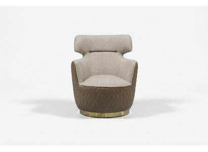 Fauteuil à ailes Fauteuil en tissu Siège individuel Beige Fauteuil de club Moderne