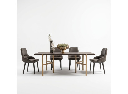 Ensemble de salle à manger dînette Salle à manger Ensemble de table à manger 7 pièces Chaises Marron Mobilier de salle à manger.