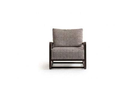 Fauteuil une place gris en bois pour le salon, chaise TV, fauteuil relax.