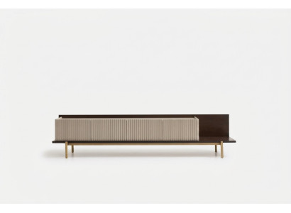 Buffet Meuble TV Lowboard Table de salon en bois Beige Moderne