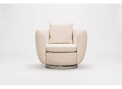 Fauteuil Moderne Une Place en Tissu Blanc pour Salon Relax