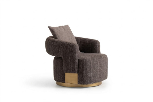 Fauteuil une place gris en bois pour salon, fauteuil TV, fauteuil de détente