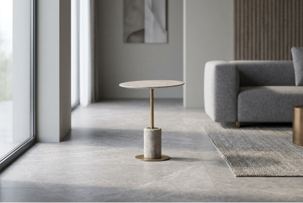 Table basse Table d'appoint Table basse en bois Table de canapé Table ronde Gris