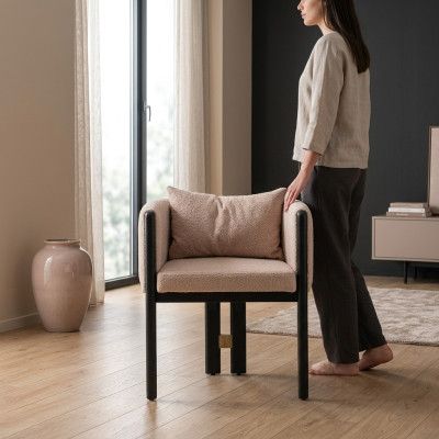 Chaise de salle à manger Ensemble de groupe de chaises Chaise de cuisine 4 pièces Fauteuil beige