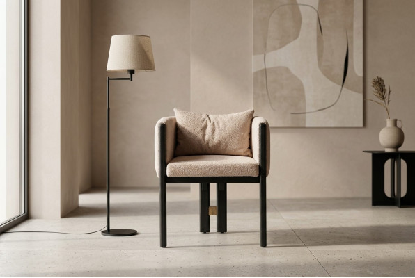 Chaise de salle à manger Ensemble de groupe de chaises Chaise de cuisine 4 pièces Fauteuil beige