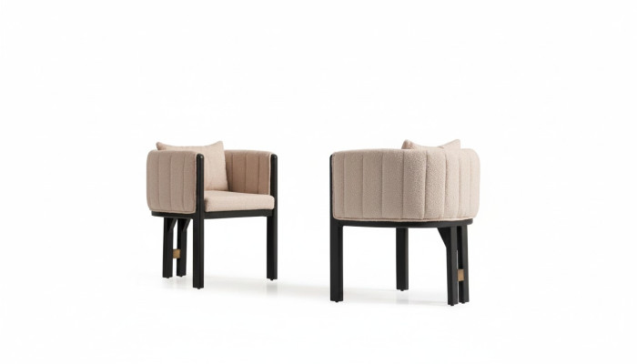 Chaise de cuisine Chaise de salle à manger Ensemble Chaises 2 pièces Fauteuil Groupe Beige