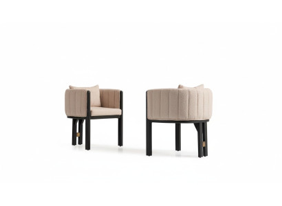 Chaise de cuisine Chaise de salle à manger Ensemble Chaises 2 pièces Fauteuil Groupe Beige