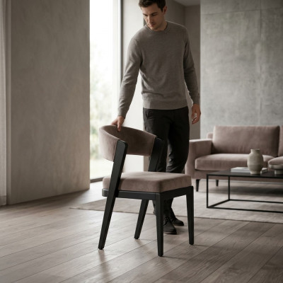 Chaises de salle à manger Chaises de cuisine Ensemble de chaises 6 pièces Chaises Gris Groupe Bois