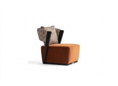 Fauteuil Wing Chair Fauteuil cocktail Fauteuil relax Fauteuil en tissu orange Siège moderne