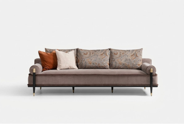 Canape 3 places Canape en tissu 3 places Gris Canape rembourre de luxe en tissu