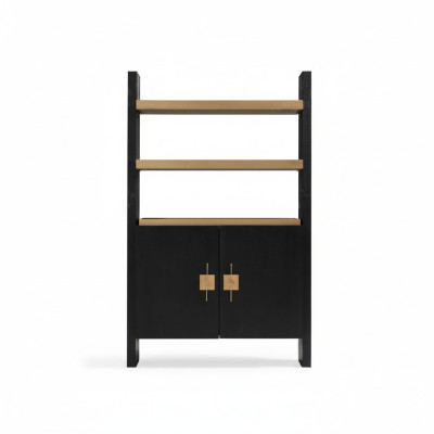 Armoire avec étagères armoire en bois armoire bois noir Design Or nouveau