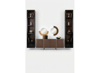 Suite Buffet avec miroir Commode ensemble de meubles en bois brun pour salle à manger