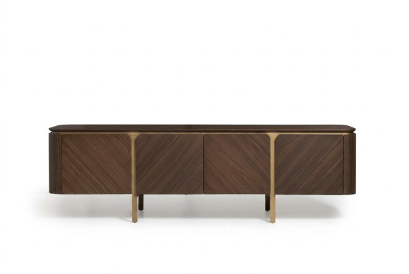 Buffet TV meuble bas meuble TV Table Bois Marron Unité murale Moderne