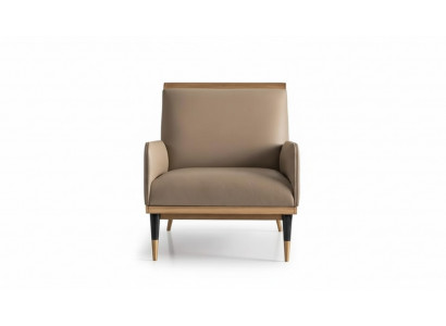 Fauteuil une place de luxe Beige en similicuir pour salon