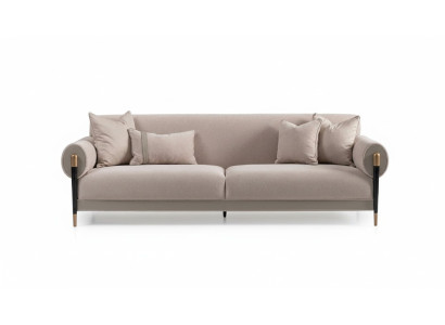 Canapé en tissu Trois places Canapé 3 places Canapé rembourré Design moderne Beige nouveau