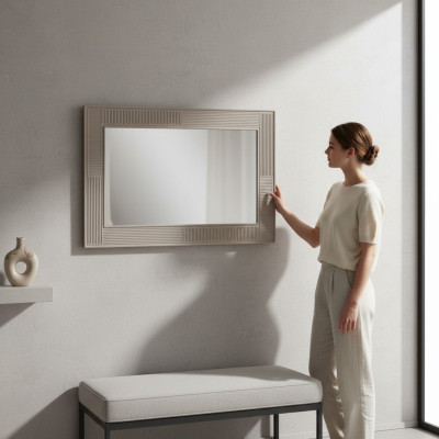 Miroir Miroir mural miroir décoratif miroir de couloir luxe moderne gris