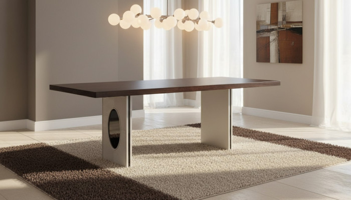 Table de salle à manger Table à manger Table Bois Marron Salle à manger Coin repas Mobilier