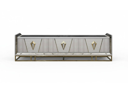 Buffet TV Armoire Basse Bois Gris Table de salon Moderne