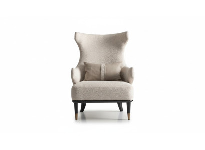 Chaise à ailes moderne luxueuse Fauteuil crapaud à une place de luxe en tissu beige moderne Salon moderne