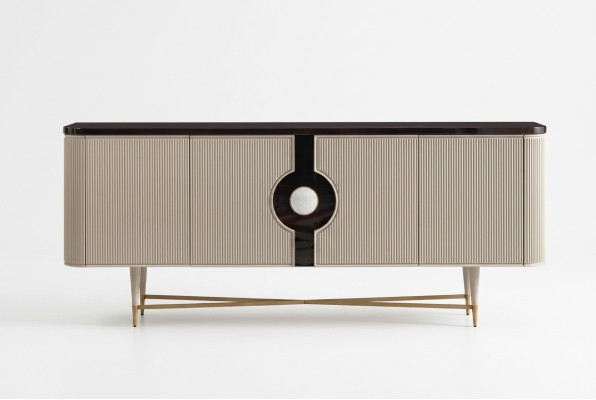 Sideboard Buffet Armoire Commode Bois Armoire en bois Beige Design de luxe