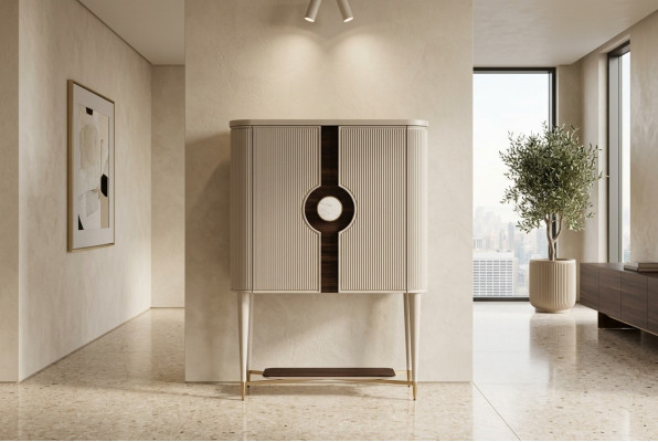Armoire à bar en bois Armoire en bois Cabinet en bois Bar boissons beige Design Bouteilles