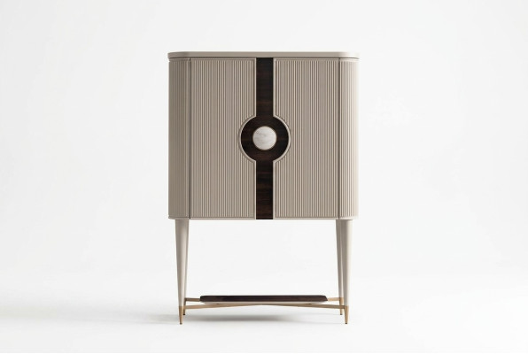Armoire à bar en bois Armoire en bois Cabinet en bois Bar boissons beige Design Bouteilles
