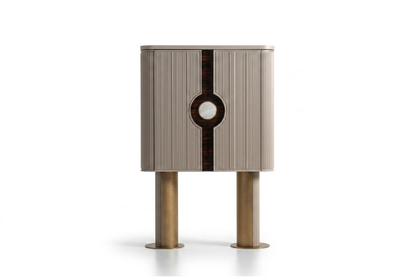 Armoire à bar bois beige design de réception en bois bouteilles bar