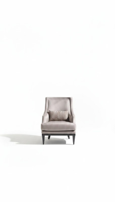 Fauteuil d'appoint Table d'appoint Salon Fauteuil à ailes Gris Moderne 2 pièces
