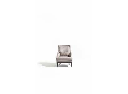 Fauteuil d'appoint Table d'appoint Salon Fauteuil à ailes Gris Moderne 2 pièces