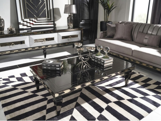Table de canapé Table basse Table d'appoint Table basse en bois Salon Noir