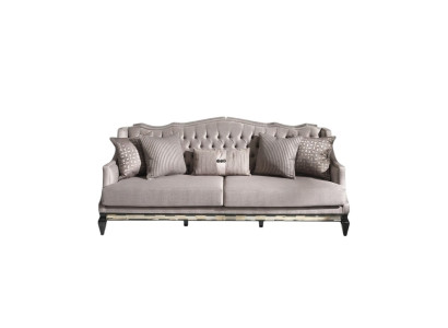 Canapé Chesterfield 3 places Canapé en tissu gris Trois places Canapé rembourré en tissu