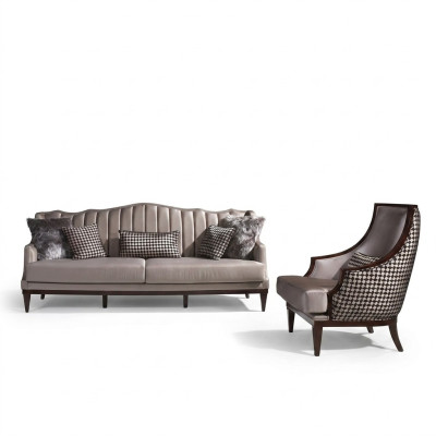 Ensemble de canapés quatre places fauteuil canapé en tissu gris 4 places de rembourrage