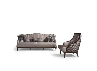 Ensemble de canapés quatre places fauteuil canapé en tissu gris 4 places de rembourrage