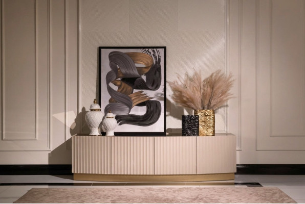 Sideboard Armoire Armoire Armoire en bois Bois Beige Salon