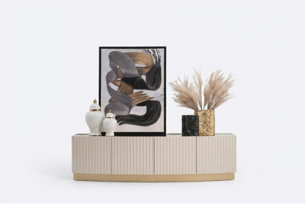 Sideboard Armoire Armoire Armoire en bois Bois Beige Salon
