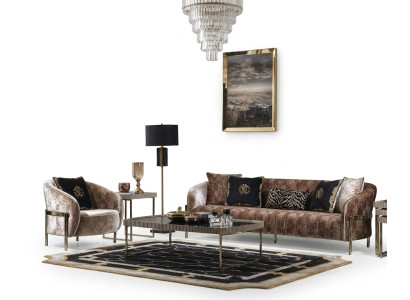 Ensemble canapé trois places fauteuil beige canapé tissu canapé rembourré table basse
