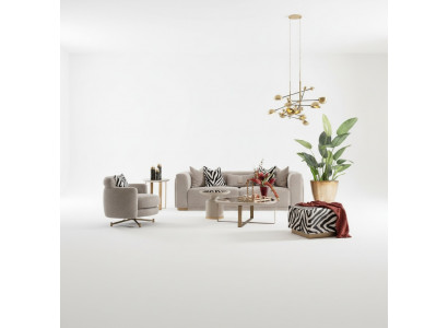 Ensemble de canapés quatre places fauteuil en tissu canapé rembourré canapé gris ensemble 3 pièces.