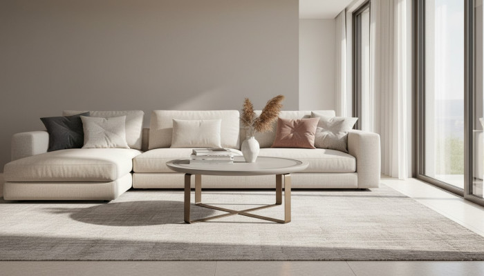 Table basse Table d'appoint moderne Table basse Table de canapé beige en métal