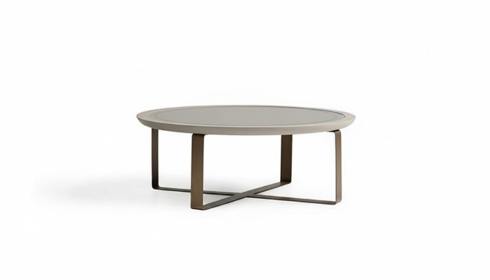 Table basse Table d'appoint moderne Table basse Table de canapé beige en métal