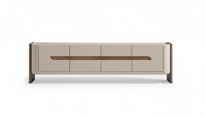 Enfilade Meuble TV Meuble TV Faible Beige Bois Salon Armoire Moderne