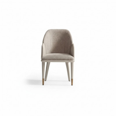 Chaise de cuisine Chaise de salle à manger Chaise avec accoudoirs Revêtement gris Moderne