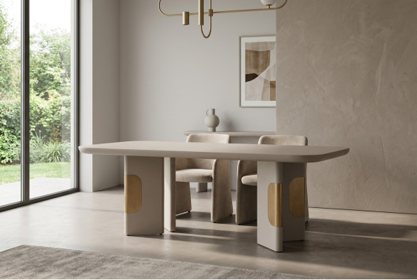 Table de salle à manger moderne Table de salle à manger Table de salle à manger en bois Coin repas Beige Design de salle à manger