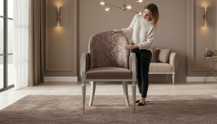 Fauteuil fauteuil design fauteuil cocktail fauteuil 2 places Tissu beige Rembourrage