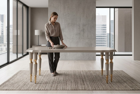 Salon de luxe Table basse de Salon Design Meubles de salon Table basse Couleur Beige nouveau