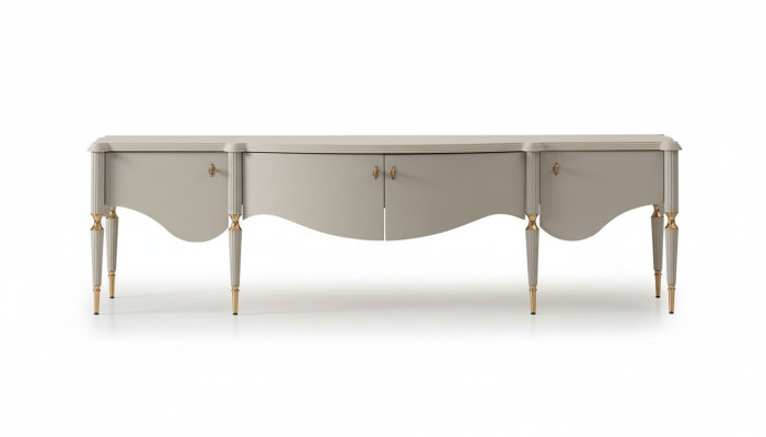 Meuble TV Sideboard Lowboard Beige Bois Table de salon Armoire