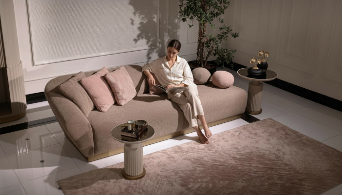 Chaise longue Groupe Canapé Tables d'appoint Tissu d'ameublement Moderne Ensemble de 3 pièces