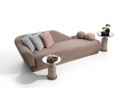 Chaise longue Groupe Canapé Tables d'appoint Tissu d'ameublement Moderne Ensemble de 3 pièces