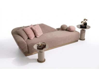 Chaise longue - chaise longue canapé beige moderne en tissu d'ameublement